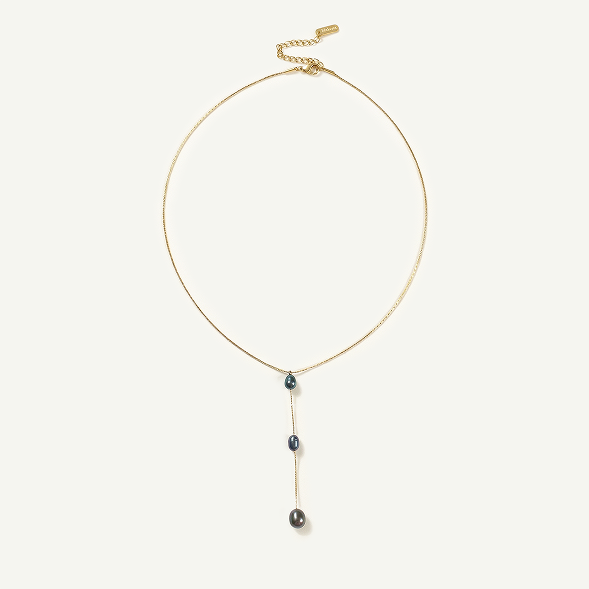 Alena Dark Pearl Necklace, Gold