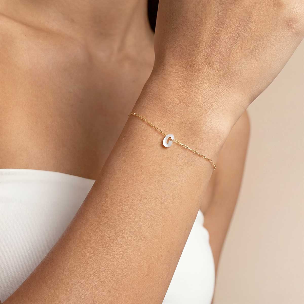 Monogram Mother of Pearl Bracelet