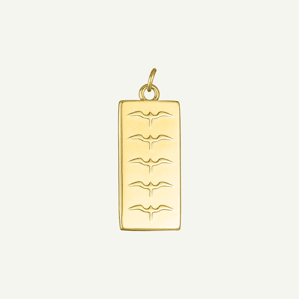 ‘Iwa Bird Quilt Long Rectangle Pendant