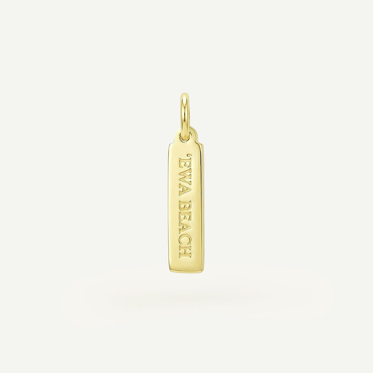 ‘Iwa Beach Rectangle Charm Gold
