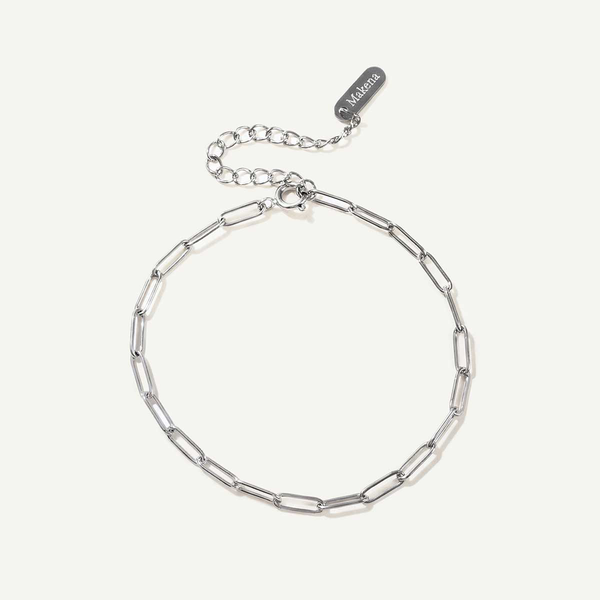 Paperclip Chain Silver Bracelet