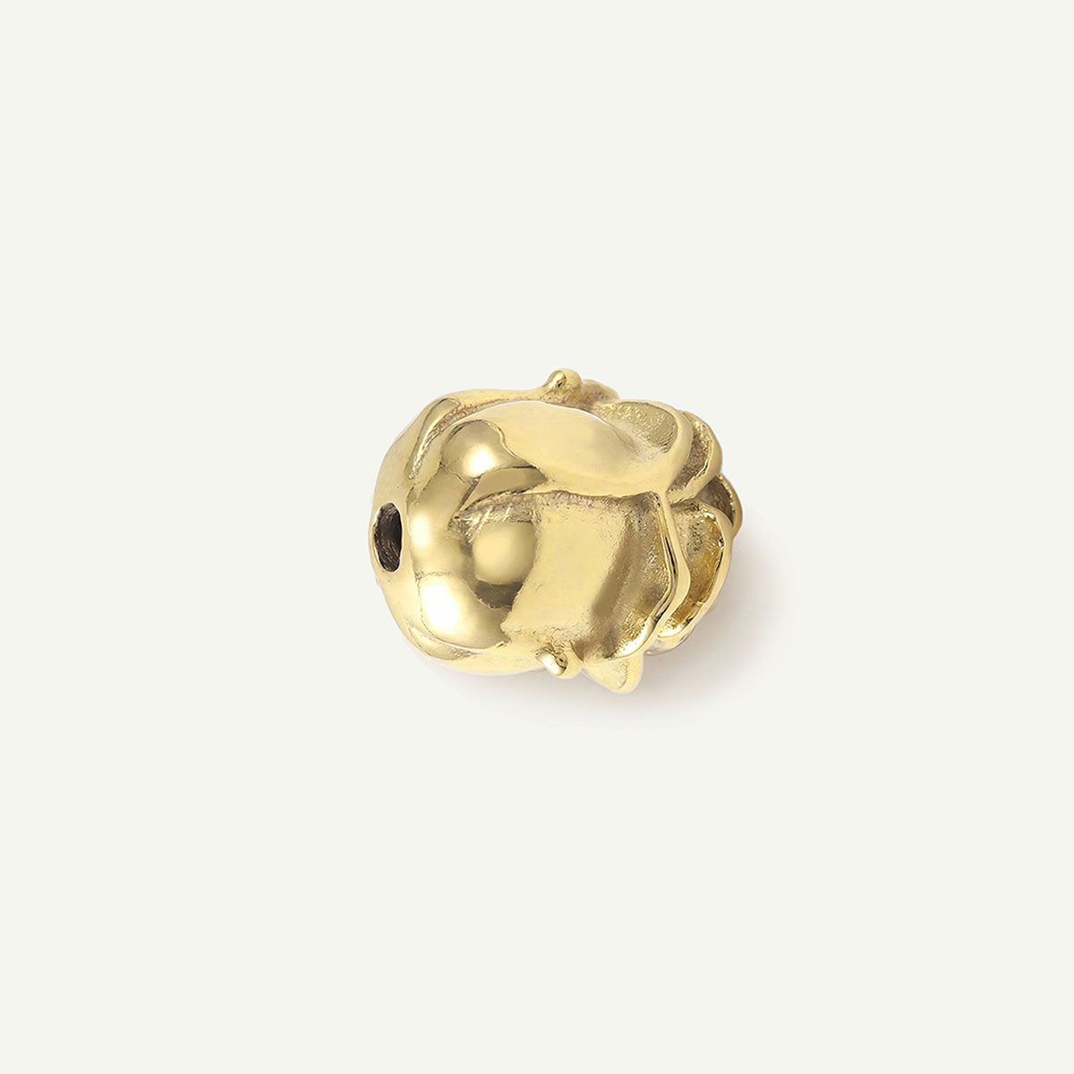 Rosebud Bead Charm, Gold
