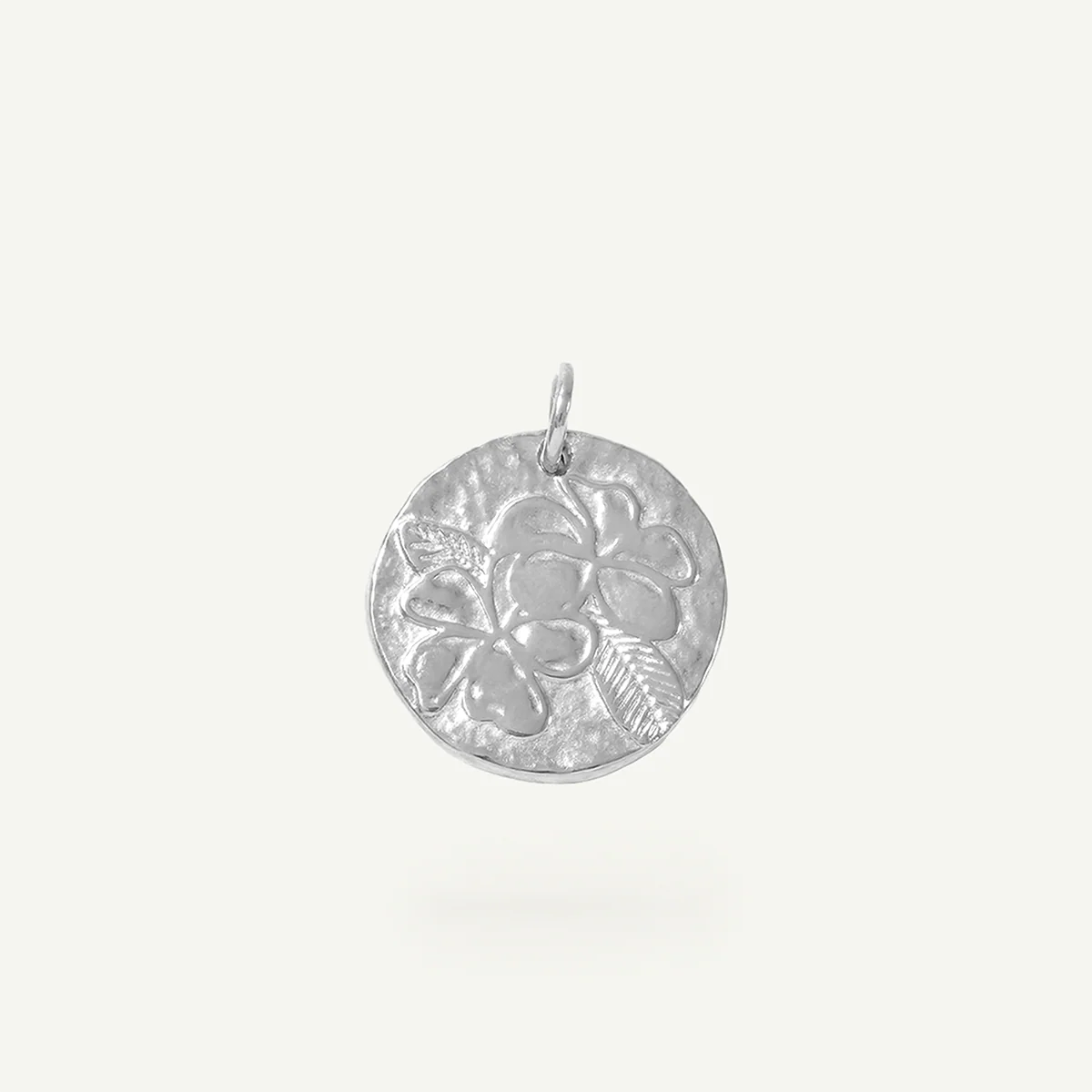 Plumeria Hammered Charm