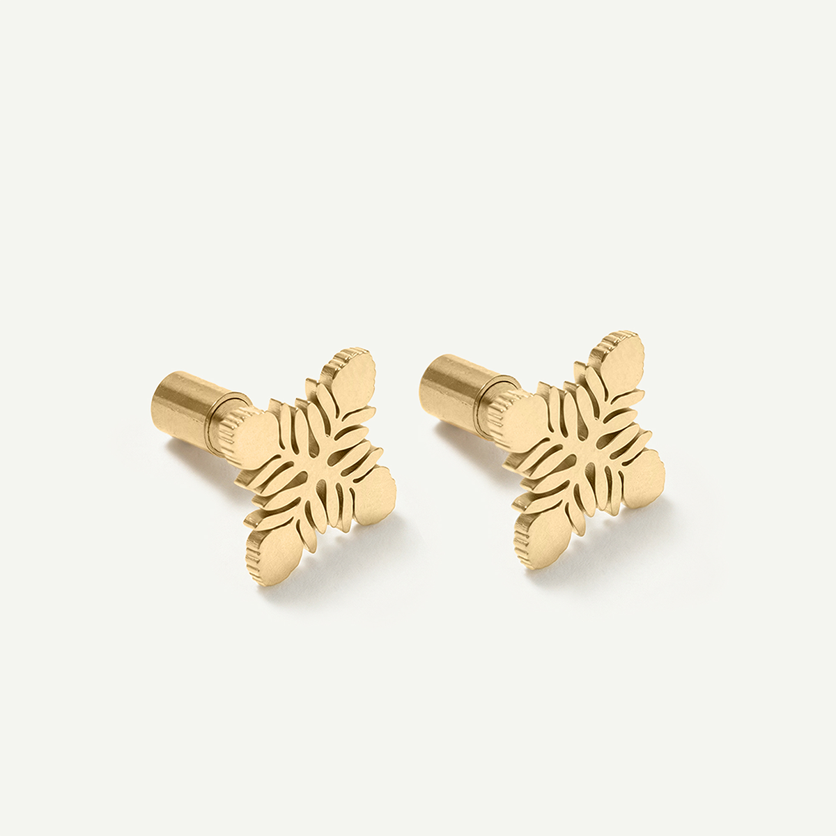 Leafy Protea Studs, Gold