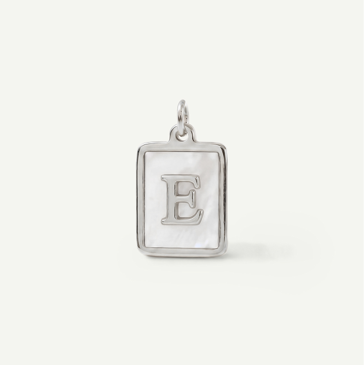MOP Rectangle Monogram Letter Charm