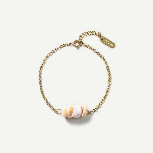 5 Puka Shell Chain Bracelet, Gold