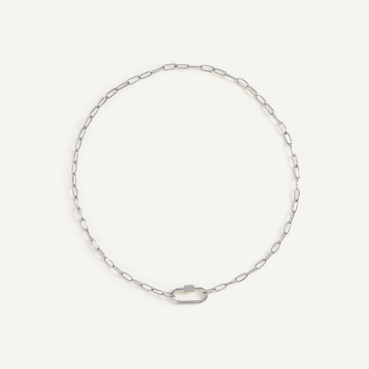 Carabiner Necklace, Silver