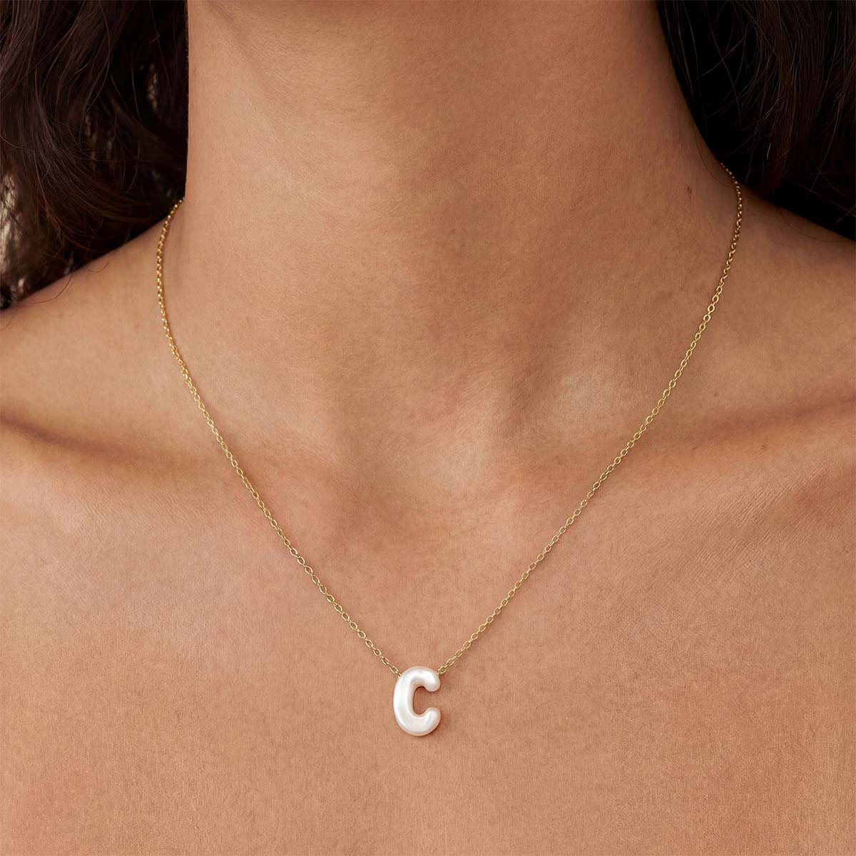 Monogram Mini Mother of Pearl Necklace