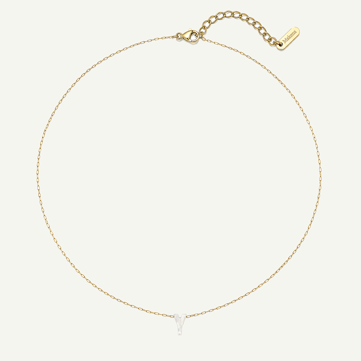 Monogram Mini Mother of Pearl Necklace