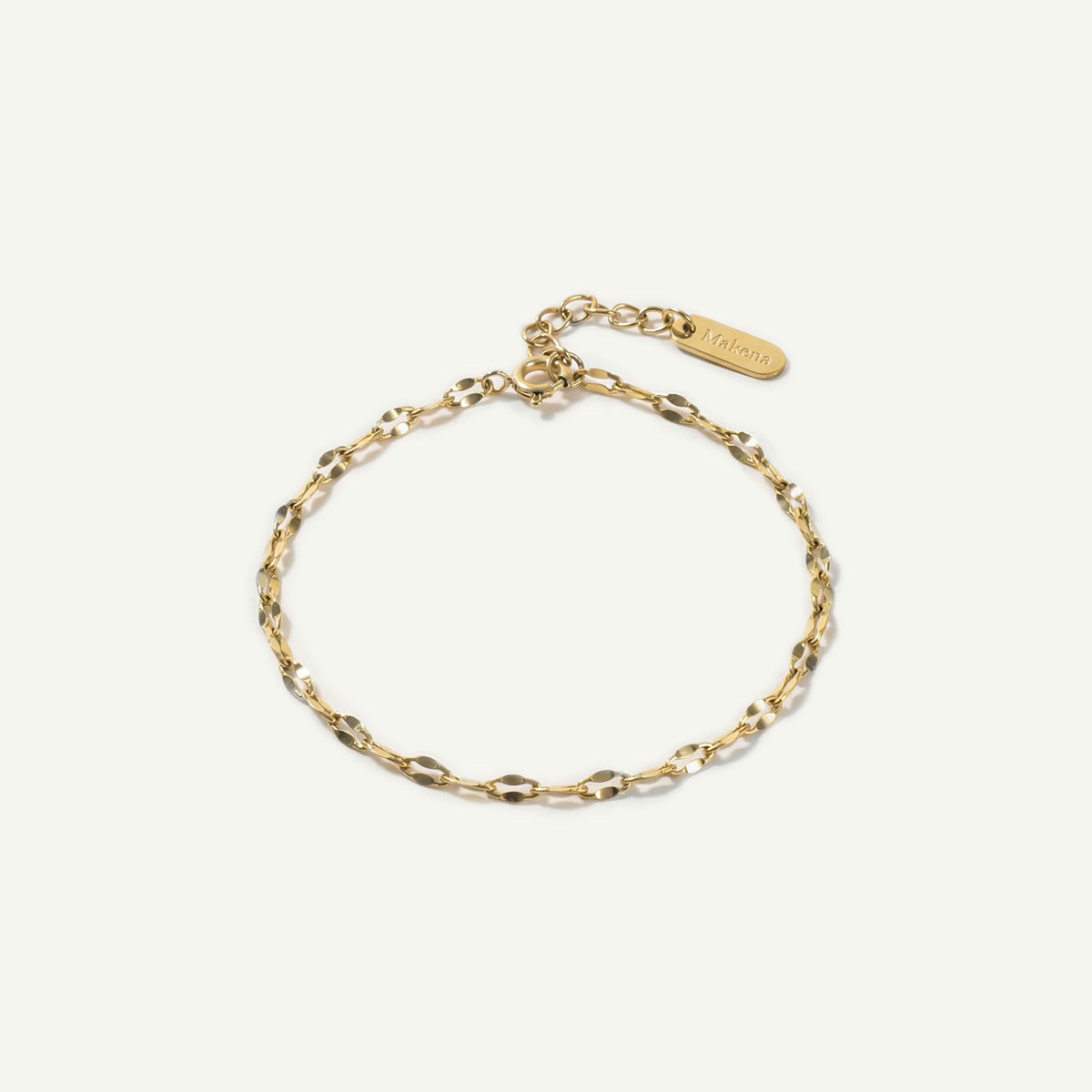 Sequin Mirror Chain Bracelet, Gold