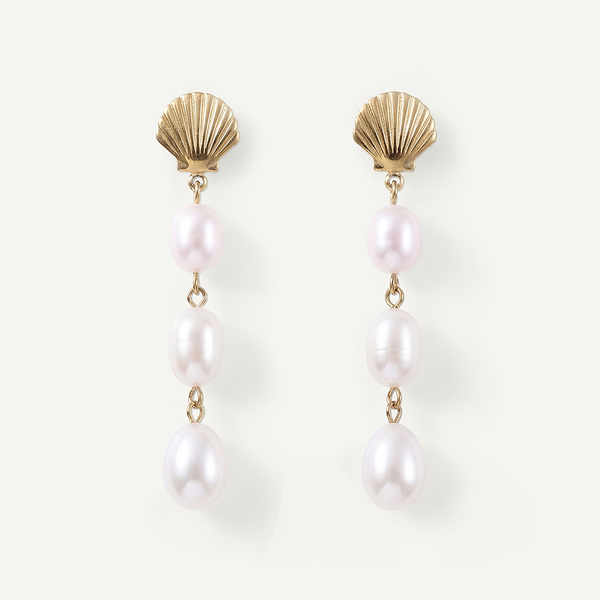 Sea Goddess Earrings, Gold