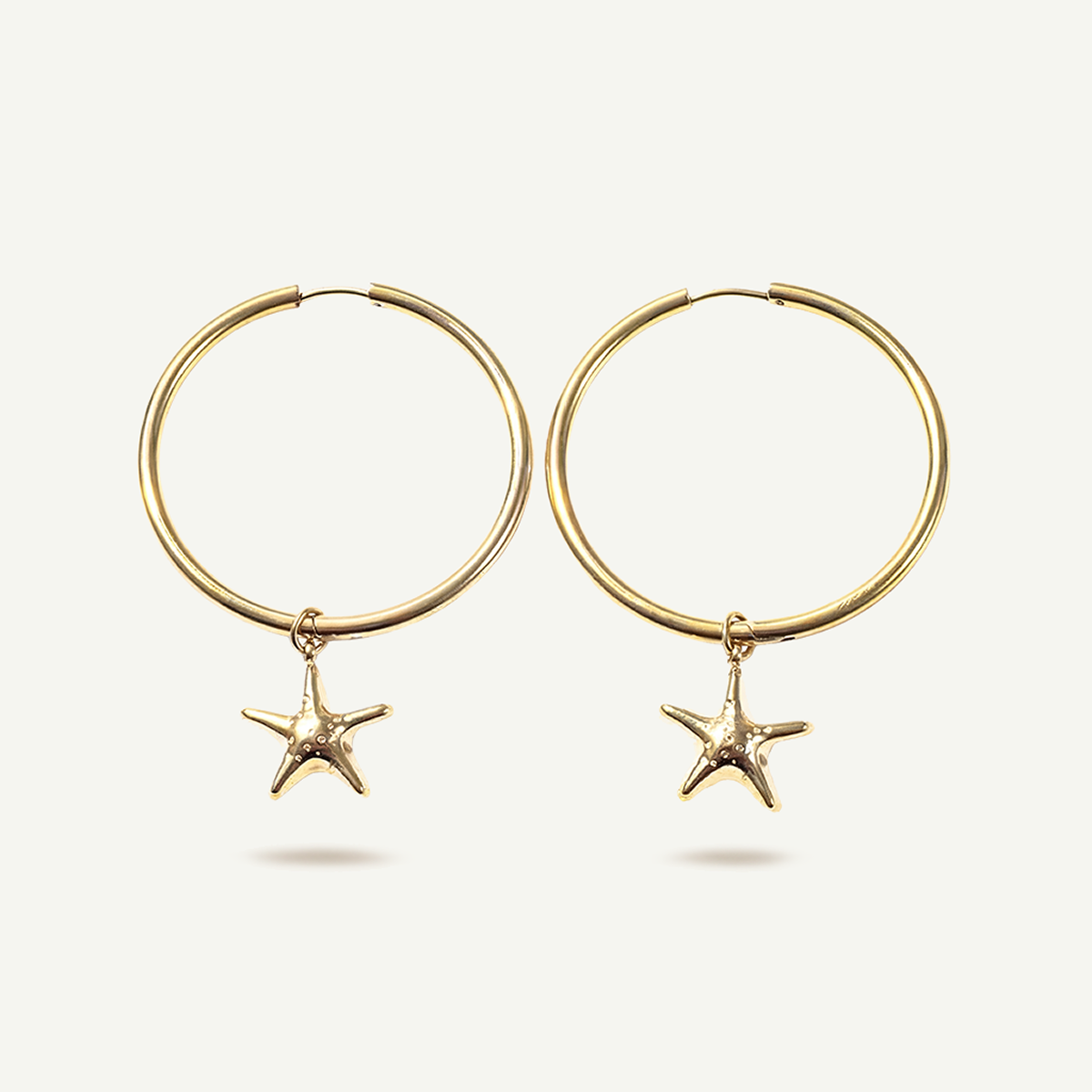 Starfish Large Hoops, Gold