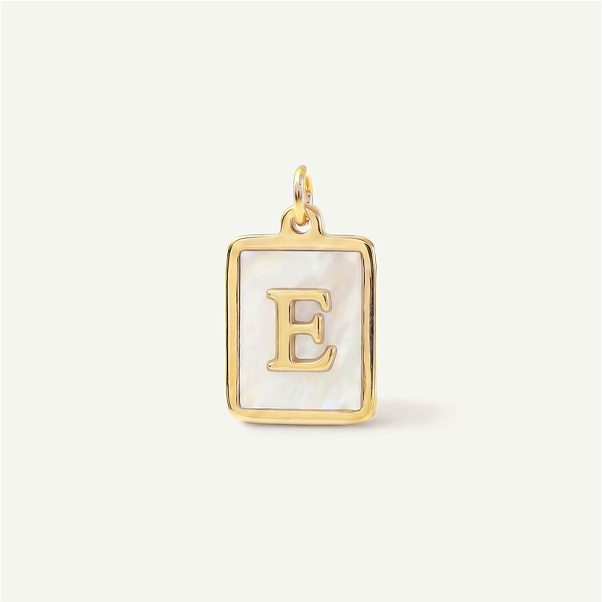 MOP Rectangle Monogram Letter Charm