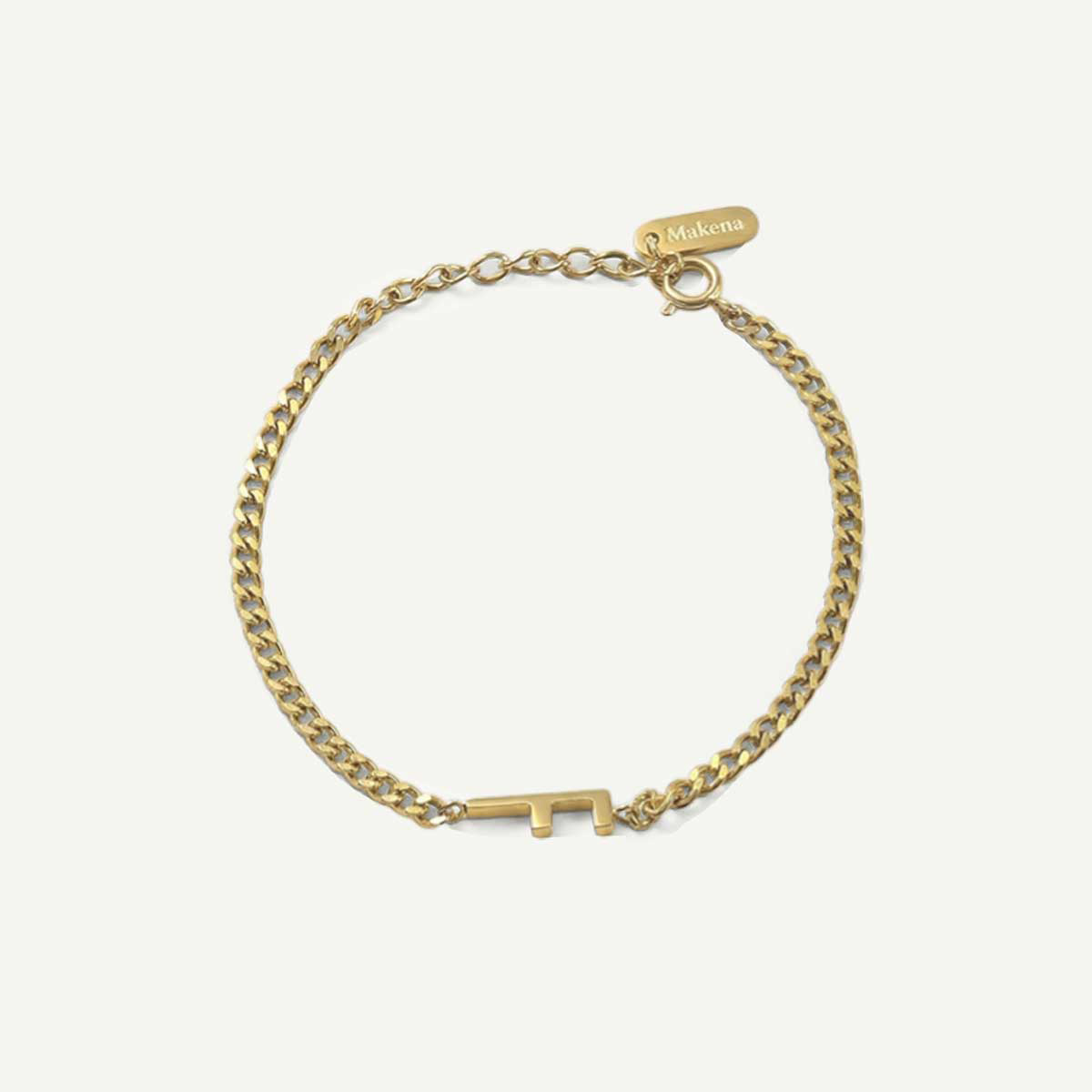 Monogramed Curb Chain Bracelet
