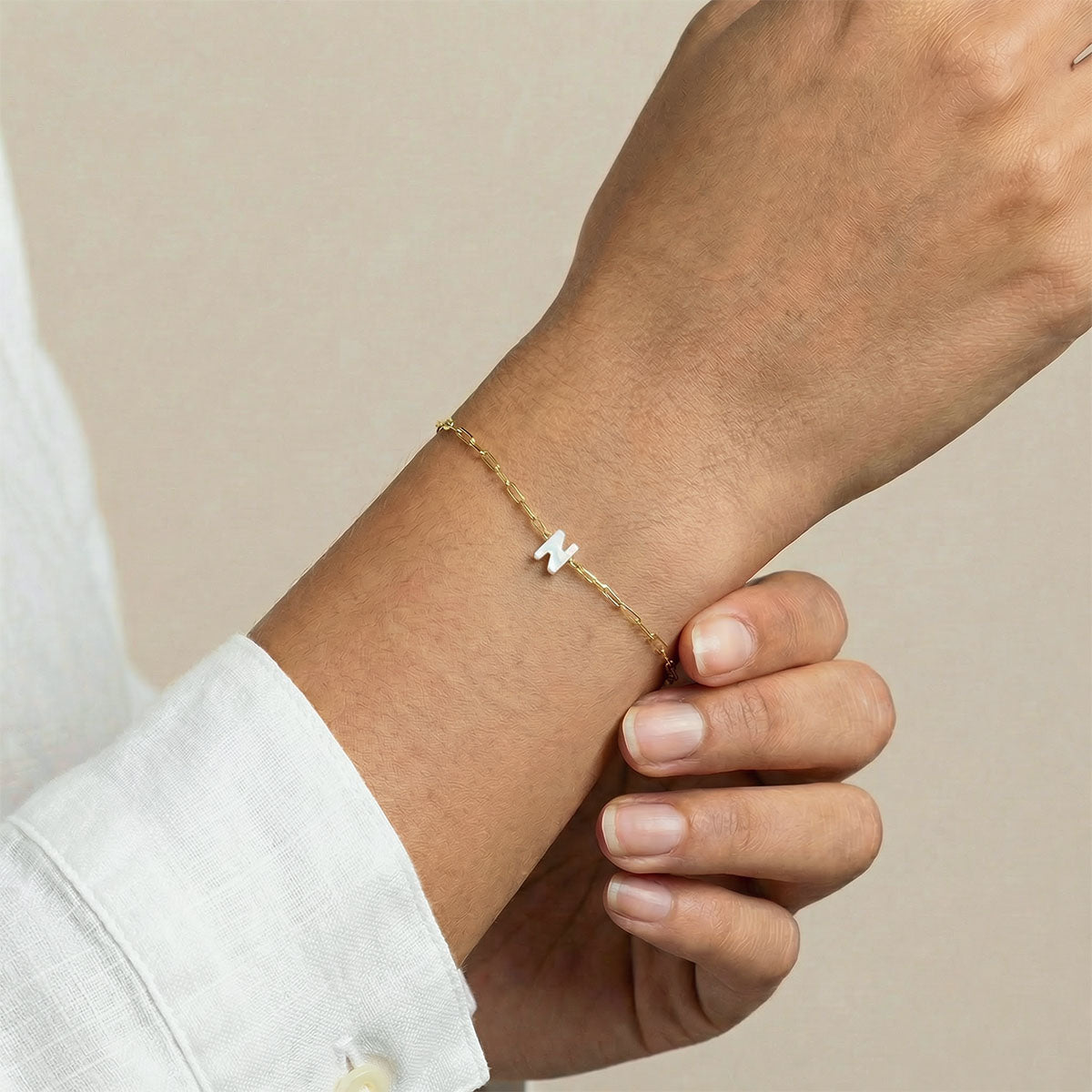 Monogram Mother of Pearl Bracelet