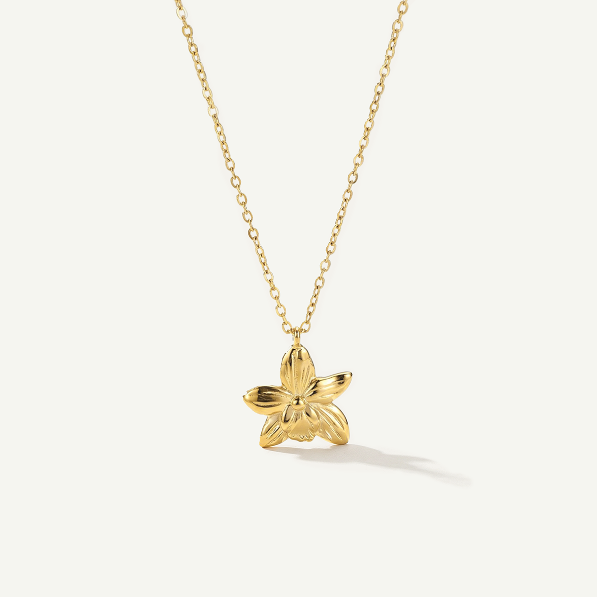 Orchid Necklace, Gold