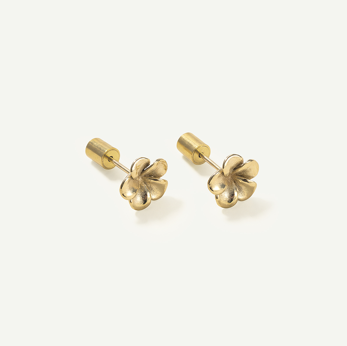 Plumeria Studs, Gold