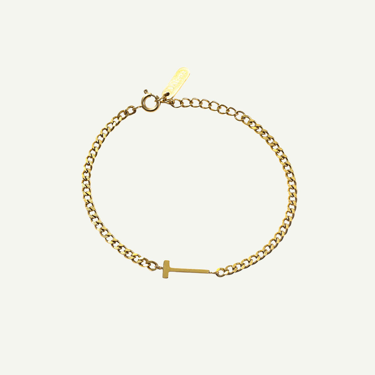 Monogramed Curb Chain Bracelet