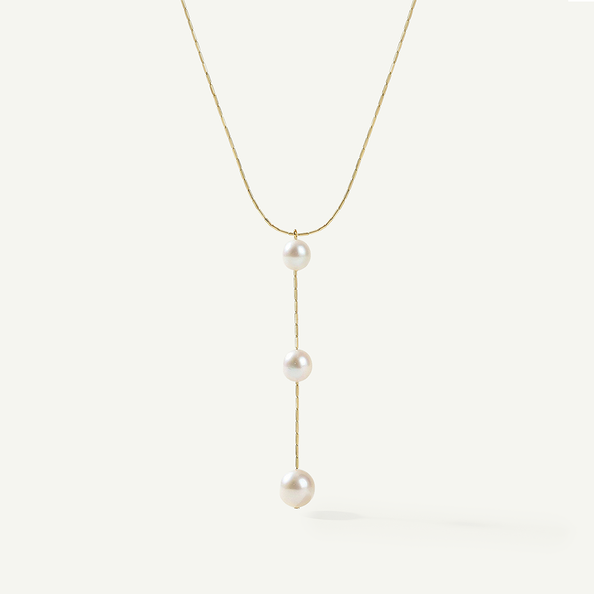 Alena White Pearl Necklace, Gold