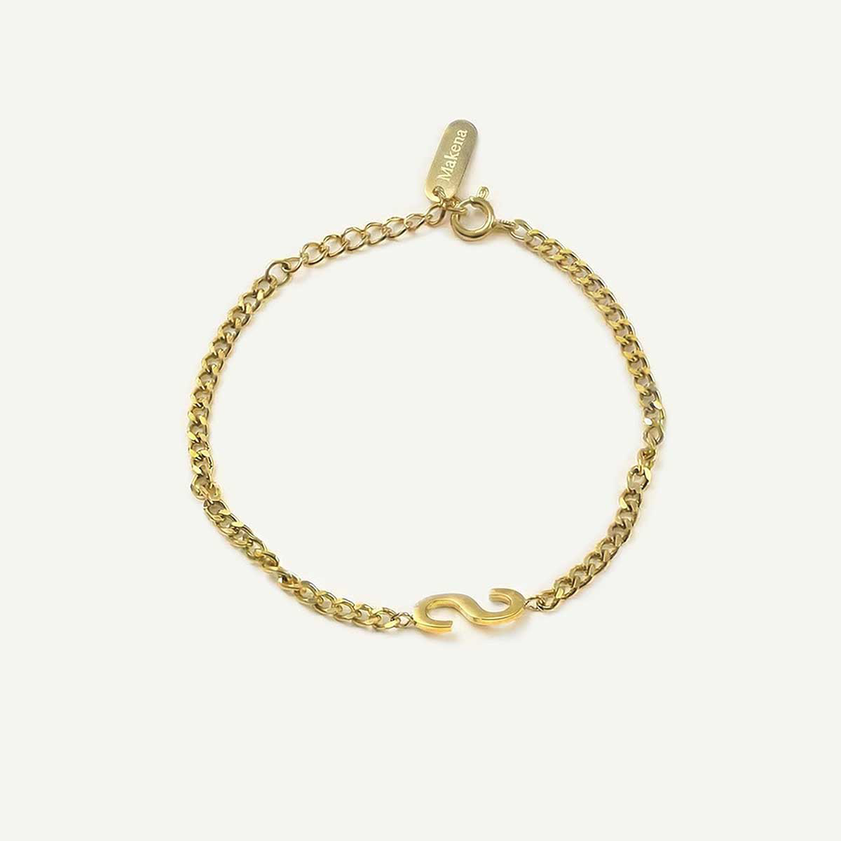Monogramed Curb Chain Bracelet
