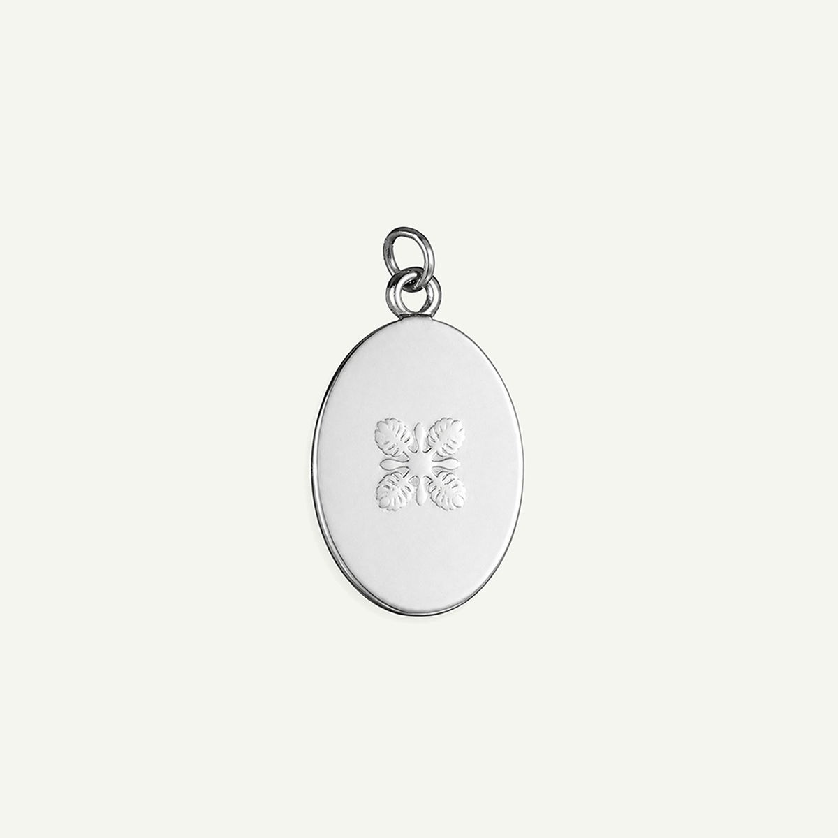 Monstera Quilt Oval Pendant