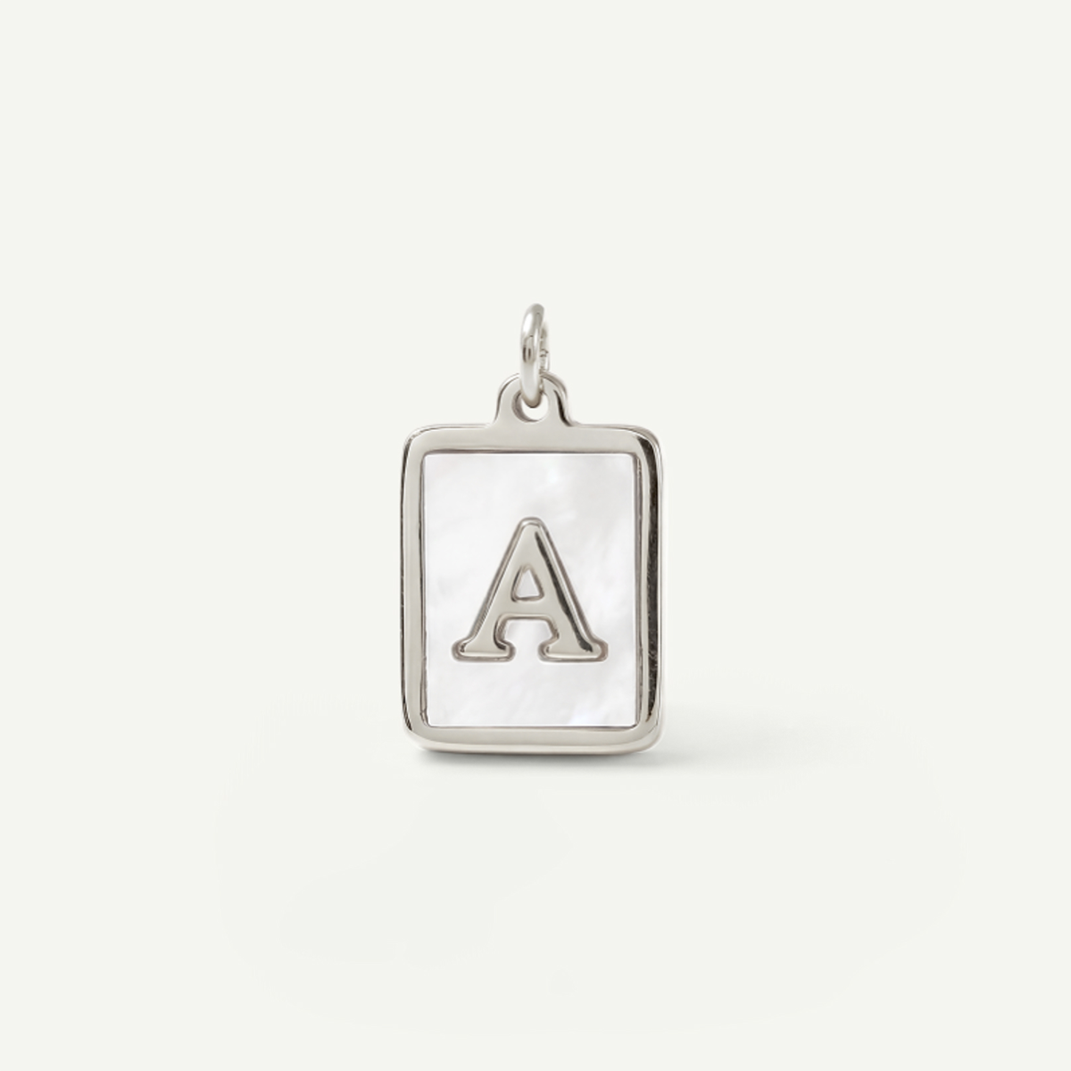 MOP Rectangle Monogram Letter Charm