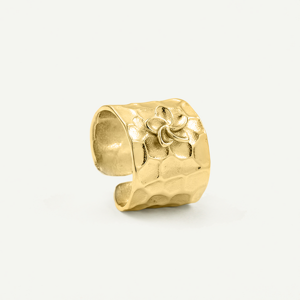 Plumeria Hammered Ring
