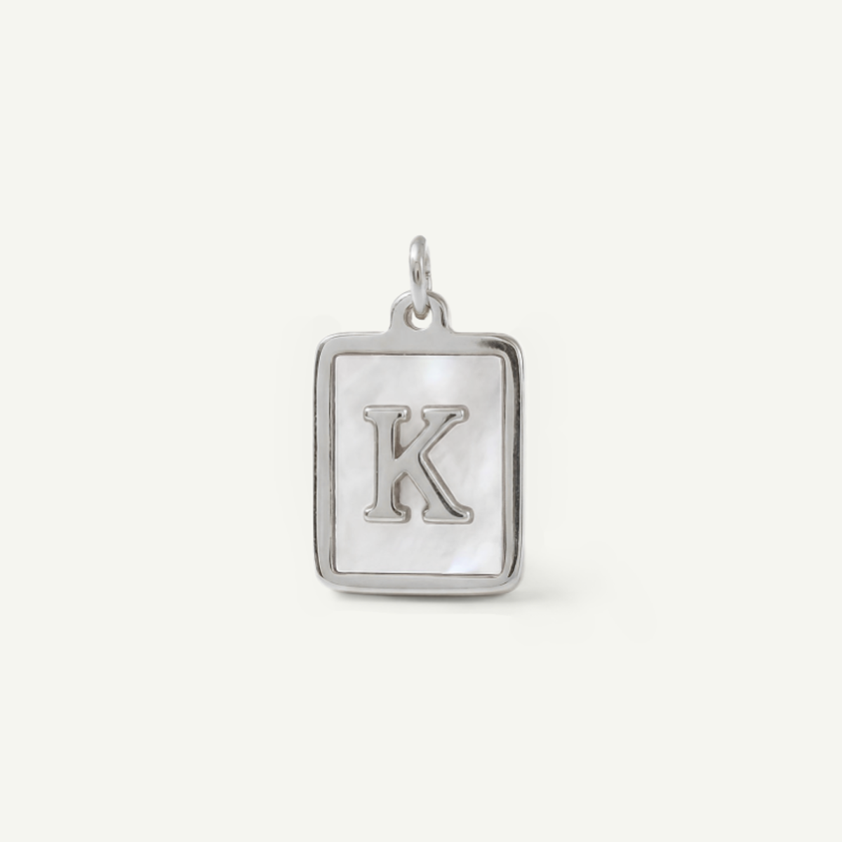 MOP Rectangle Monogram Letter Charm