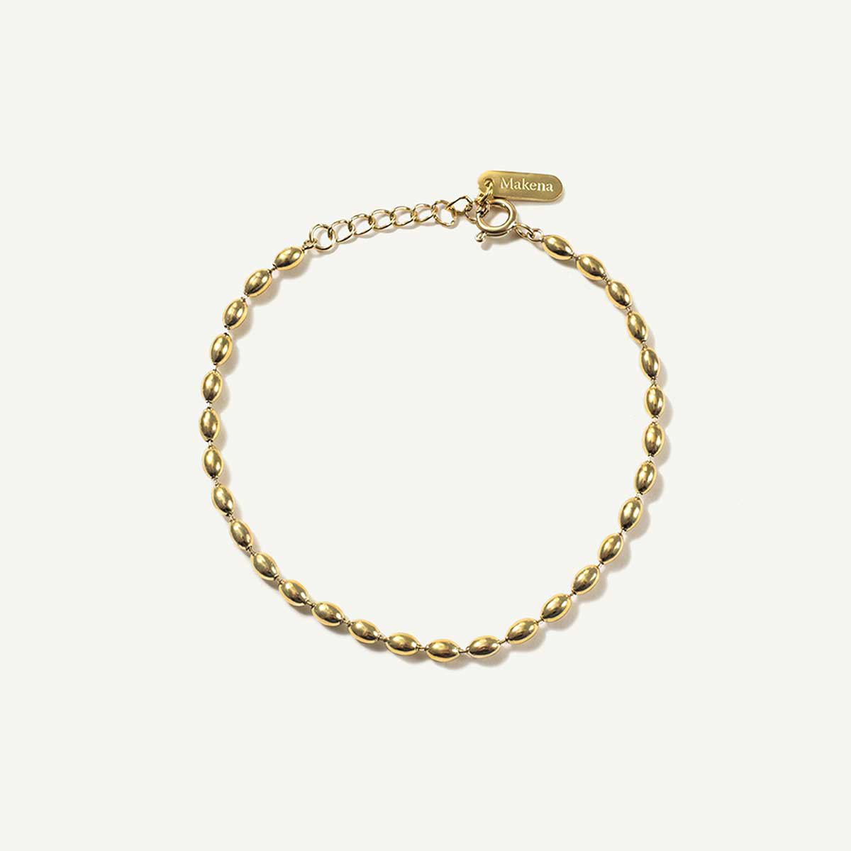 Oval Bead Bracelet, Gold