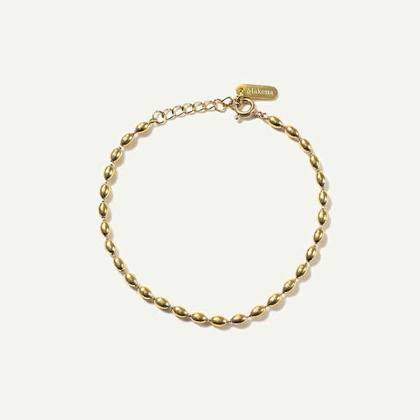 Oval Bead Bracelet, Gold