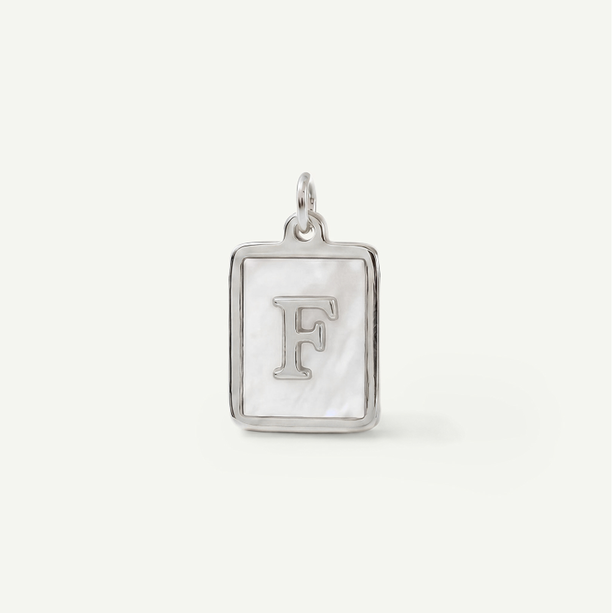 MOP Rectangle Monogram Letter Charm