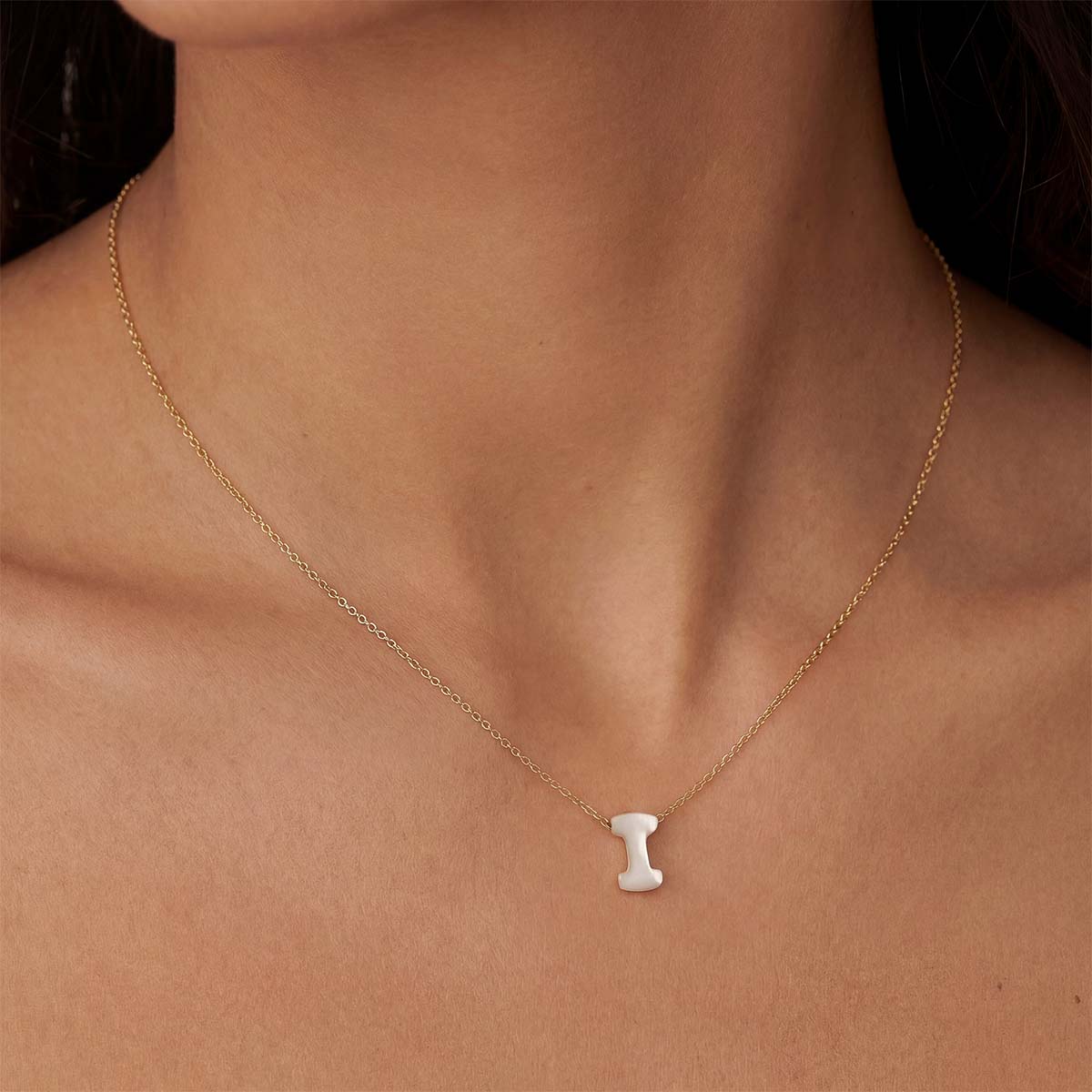 Monogram Mini Mother of Pearl Necklace