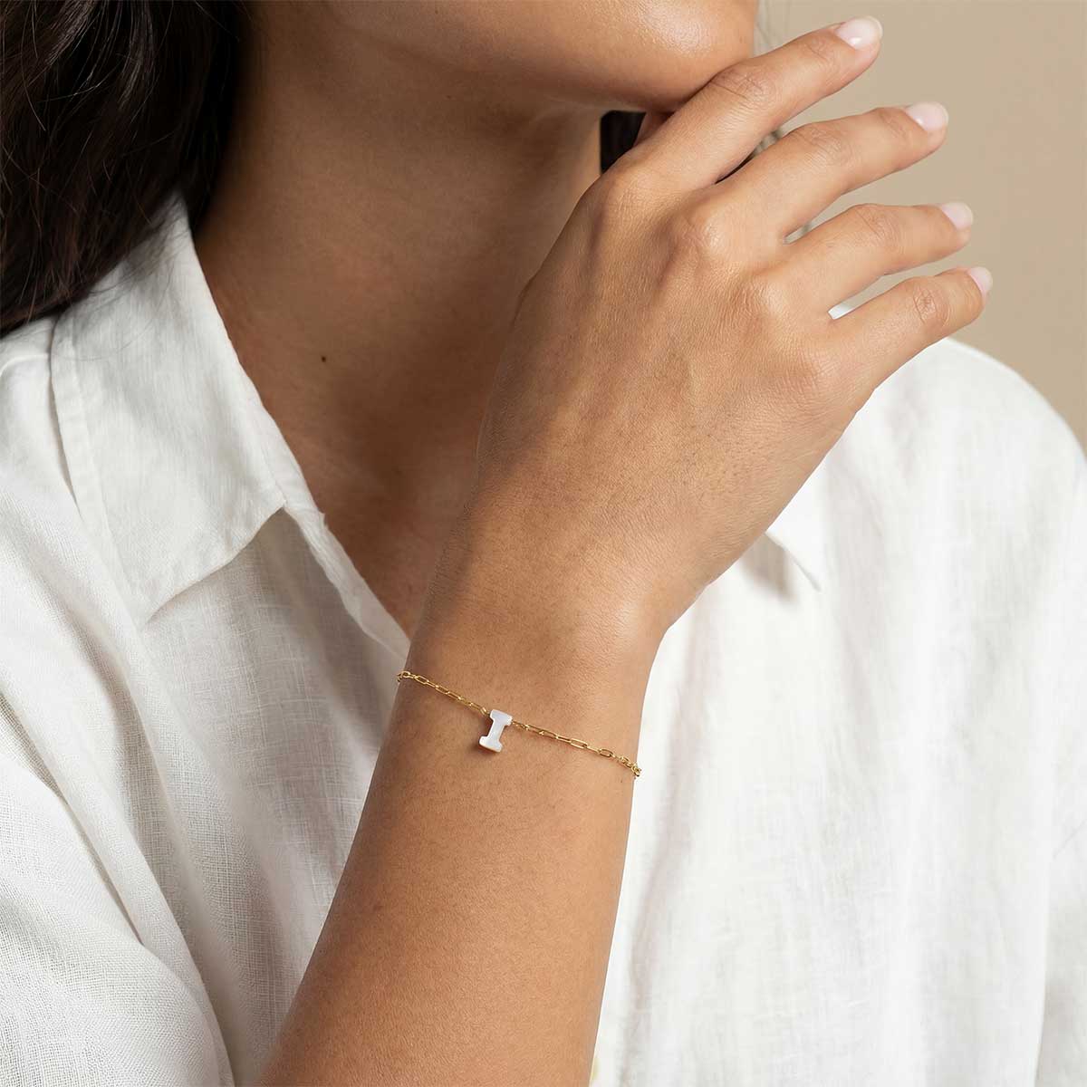 Monogram Mother of Pearl Bracelet