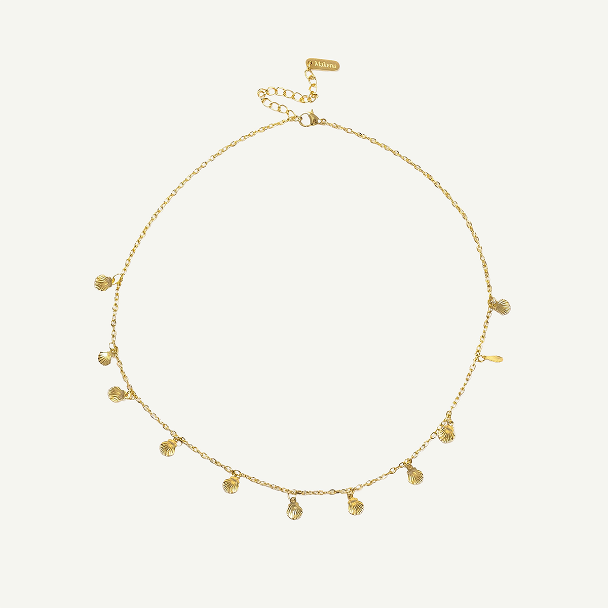 Endless Golden Shell Necklace, Gold