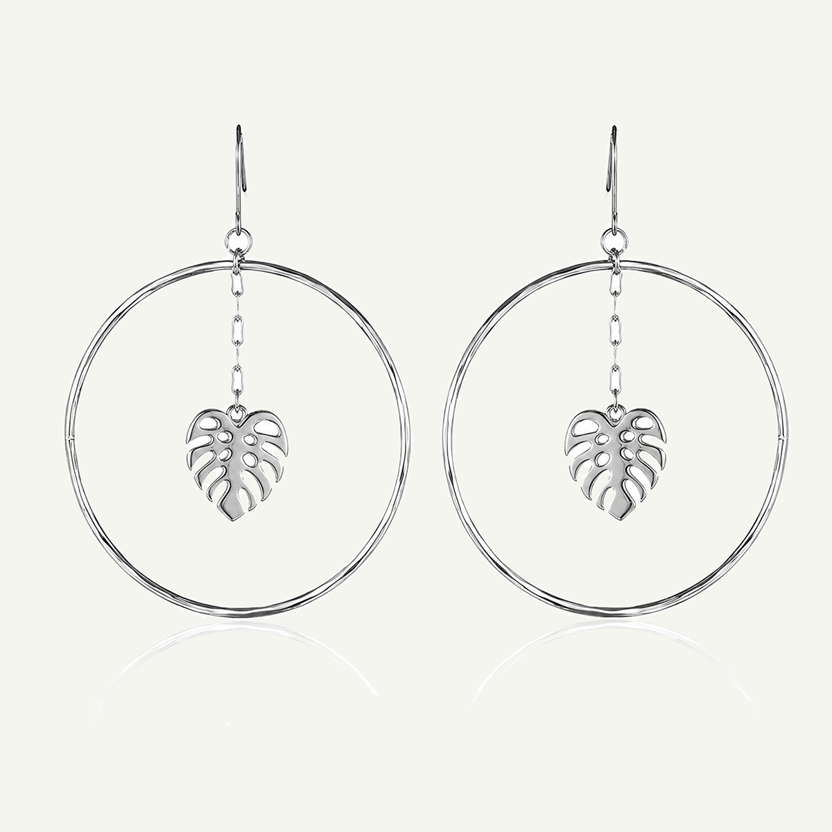 Monstera Drop Hoops