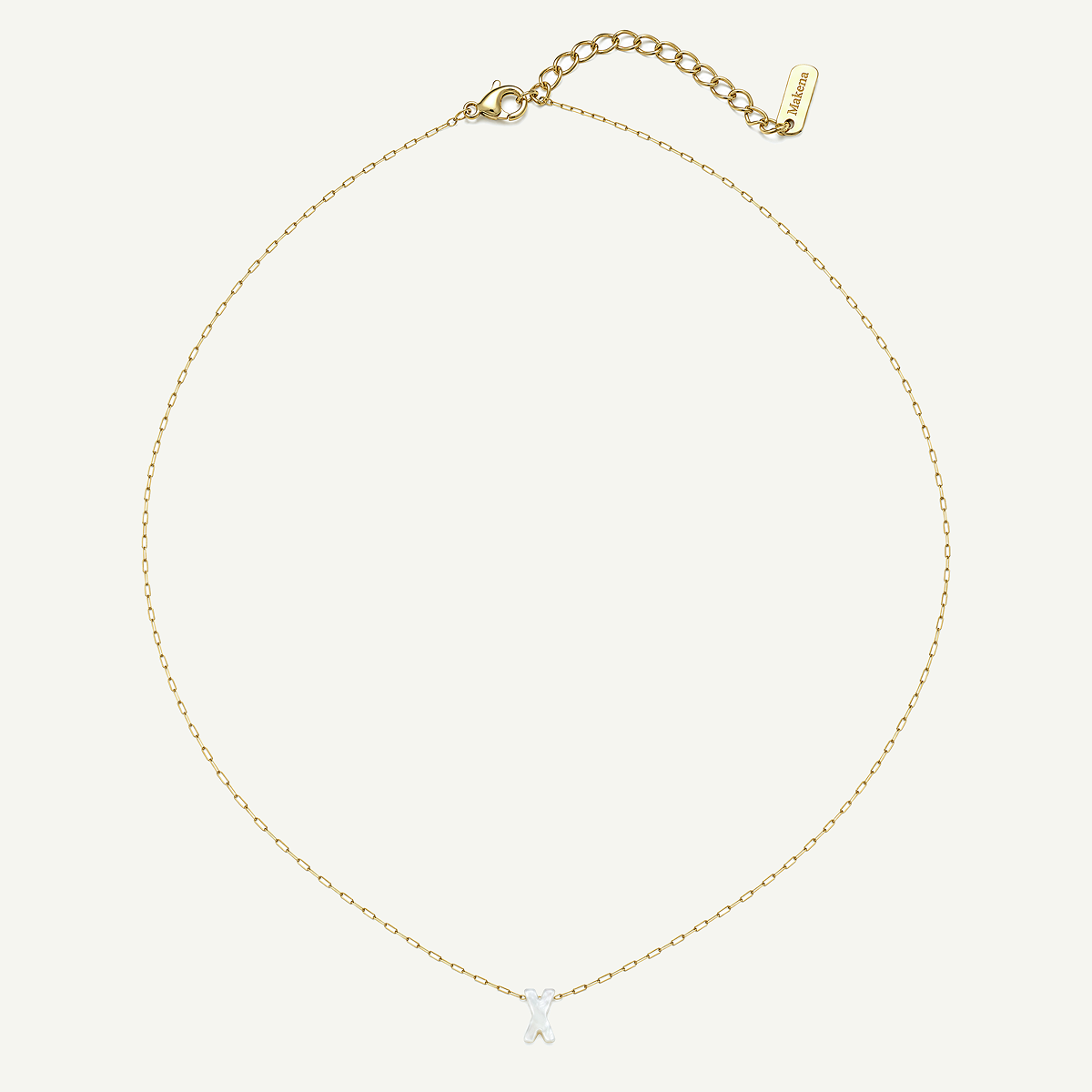 Monogram Mini Mother of Pearl Necklace