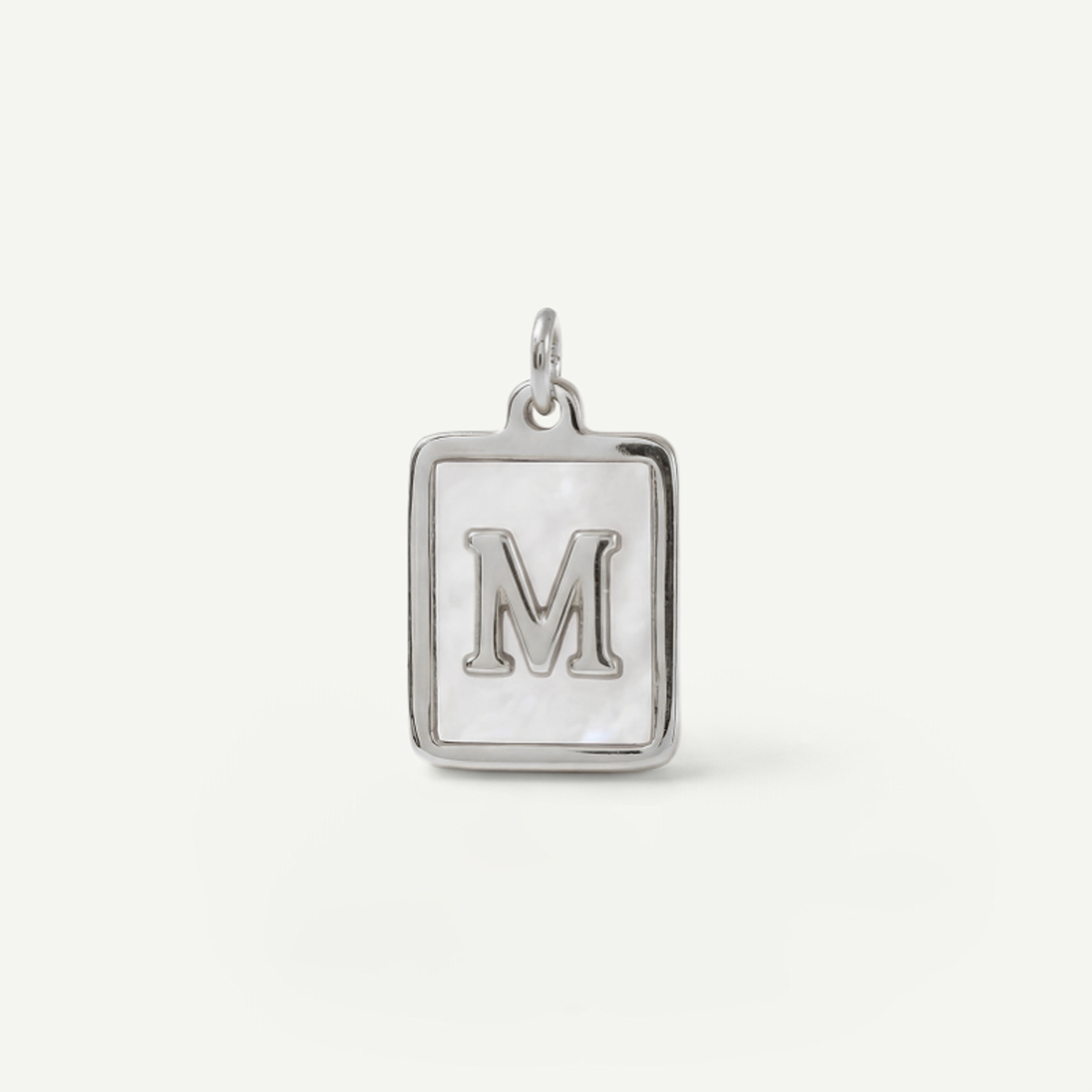 MOP Rectangle Monogram Letter Charm