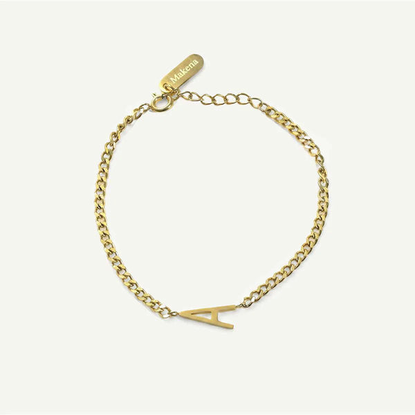 Monogramed Curb Chain Bracelet