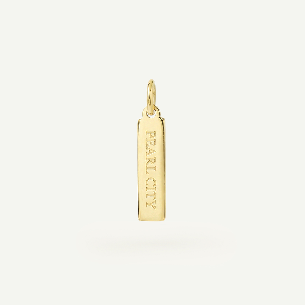 Pearl City Rectangle Charm, Gold