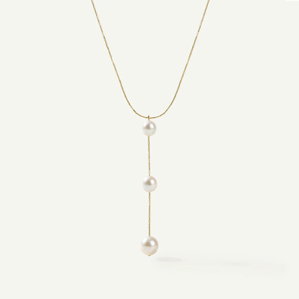 Alena White Pearl Necklace, Gold