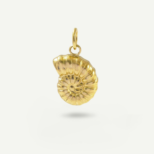 Swirl Shell Mini Charm, Gold