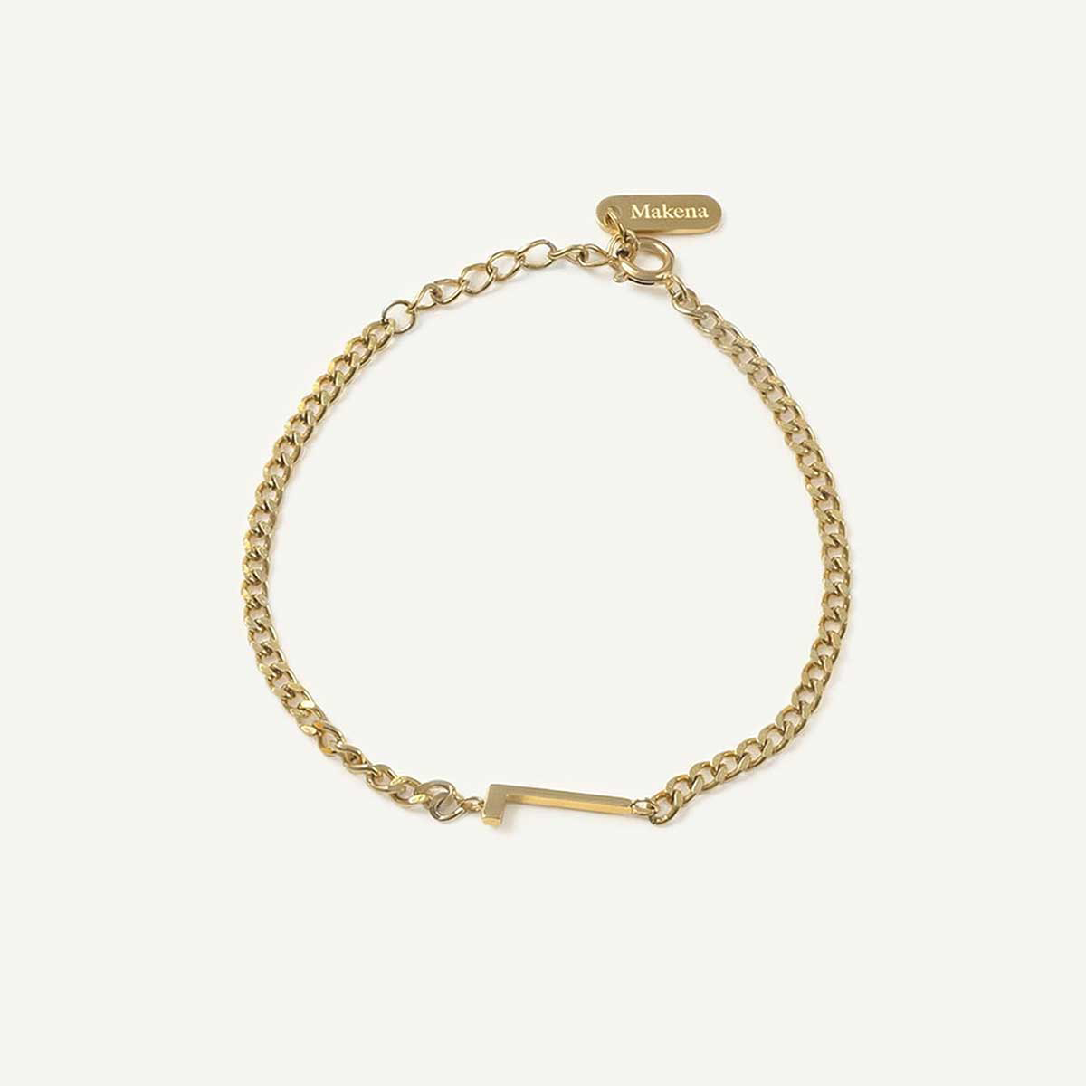 Monogramed Curb Chain Bracelet