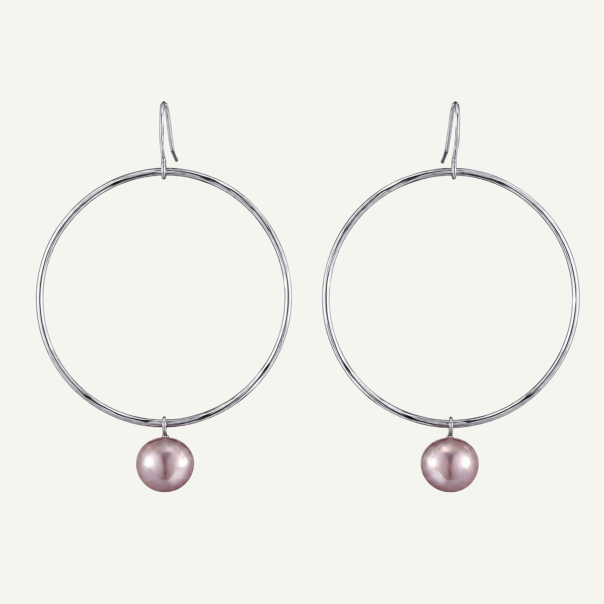 Lulu Pink Pearl Hoops