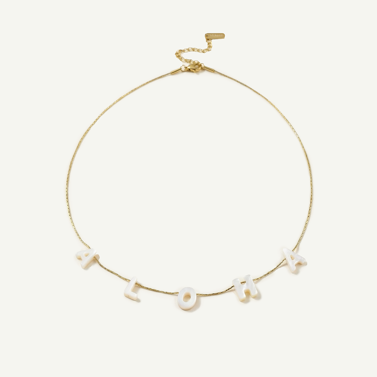 Aloha Mother of Pearl Necklace, Gold