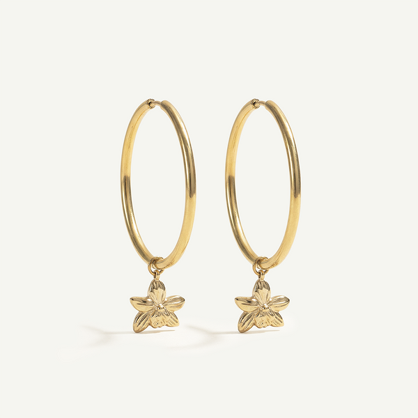 Orchid Large Hoops, Gold