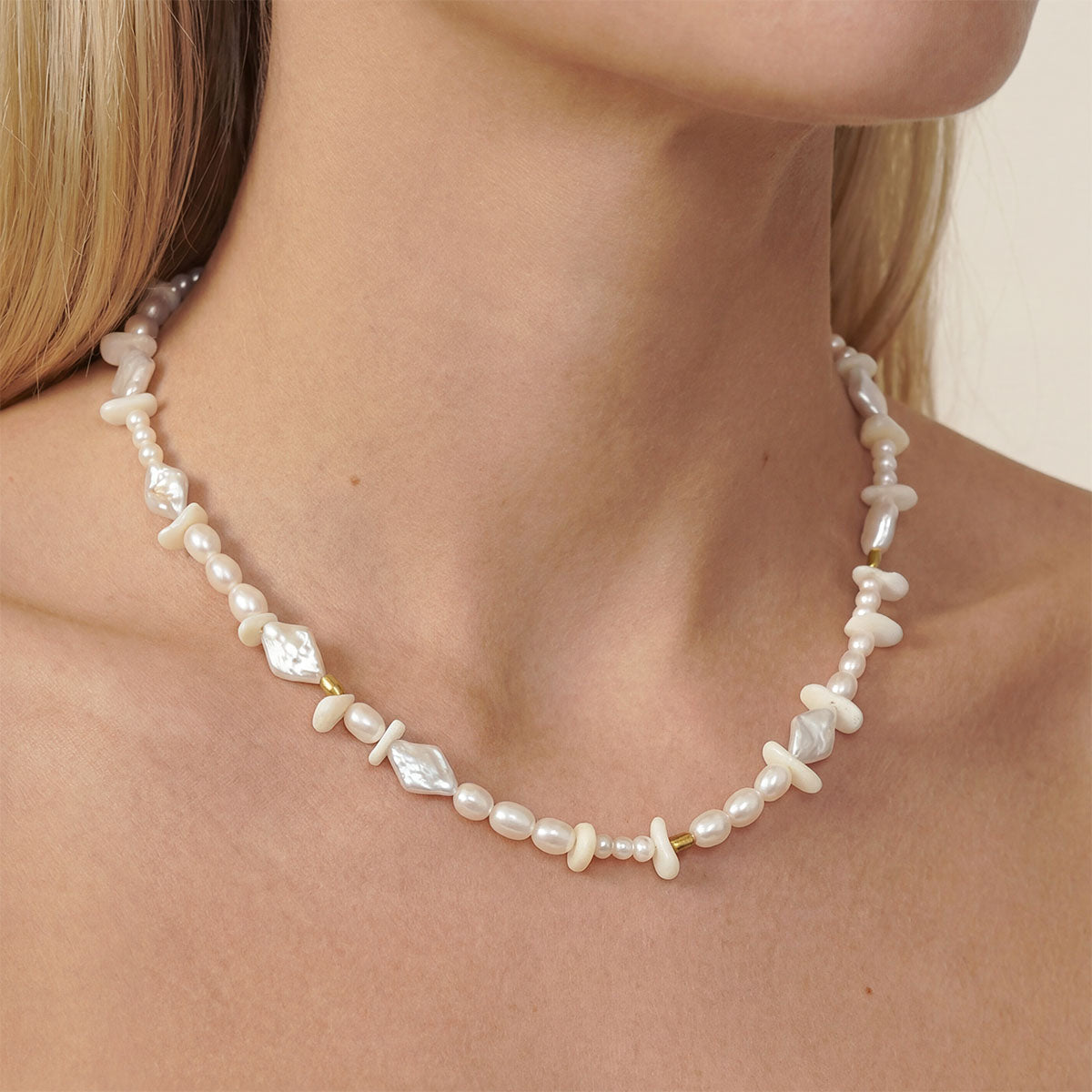 Alana Pearl Necklace, Gold