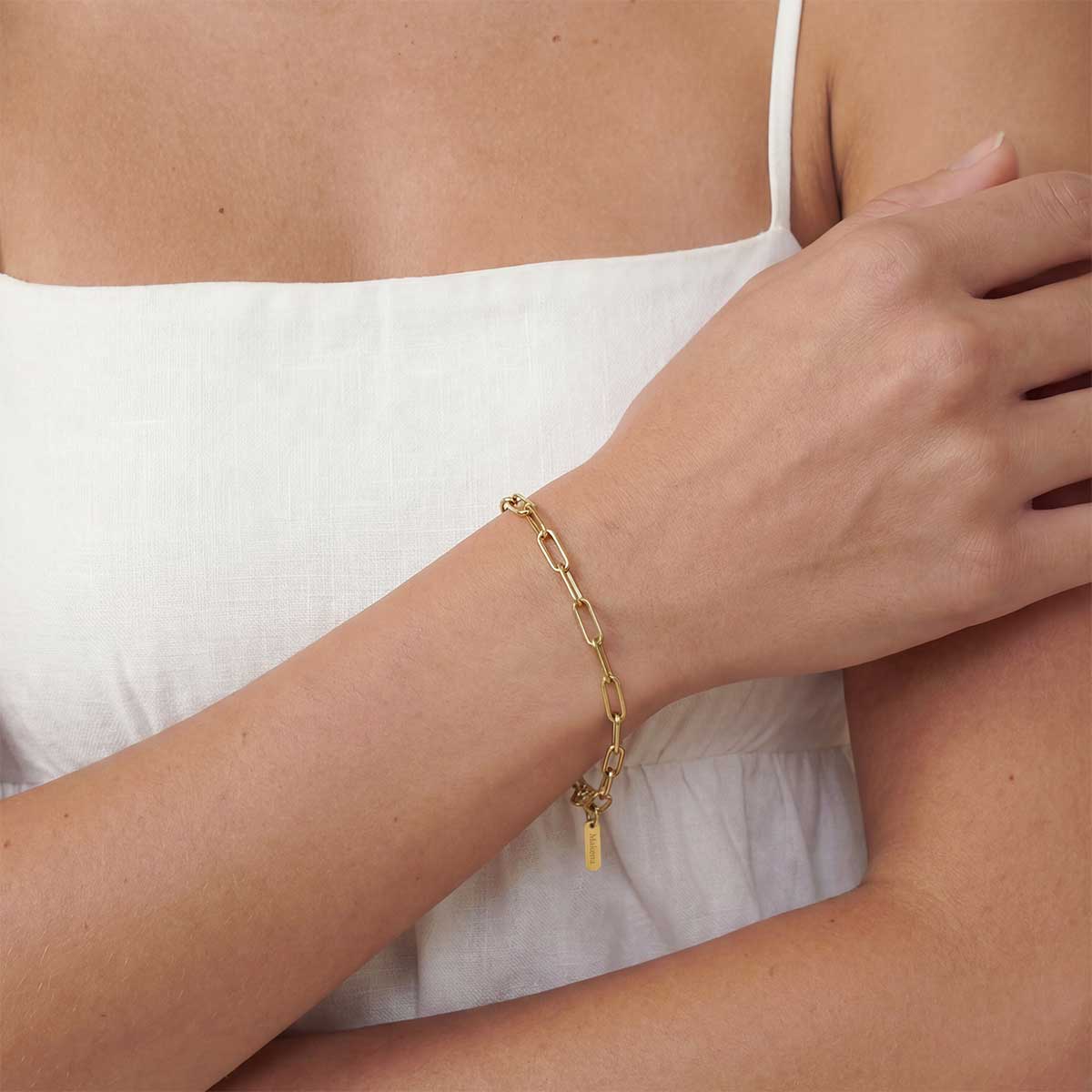 Paperclip Chain Bracelet, Gold