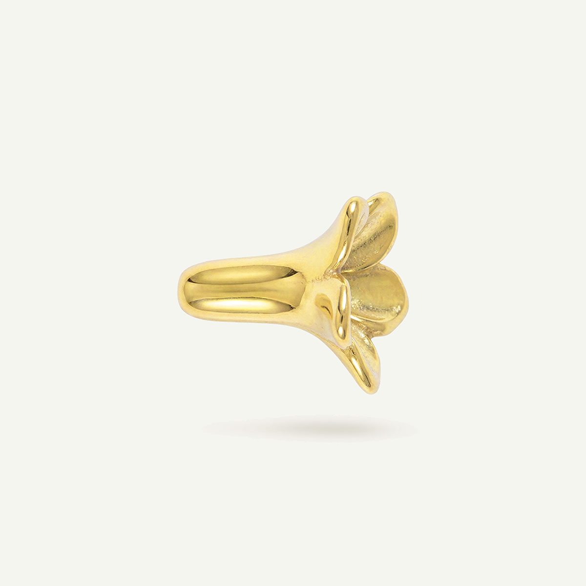 Plumeria Bead Charm, Gold