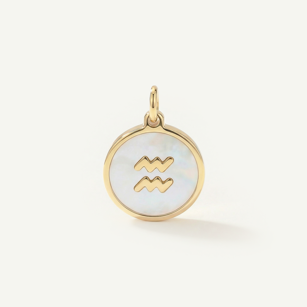 MOP Circle Zodiac Charm